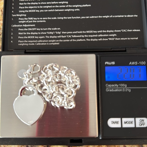 Sterling Silver 925 Chain bracelet with Heart Charm #1224 - Picture 9 of 9